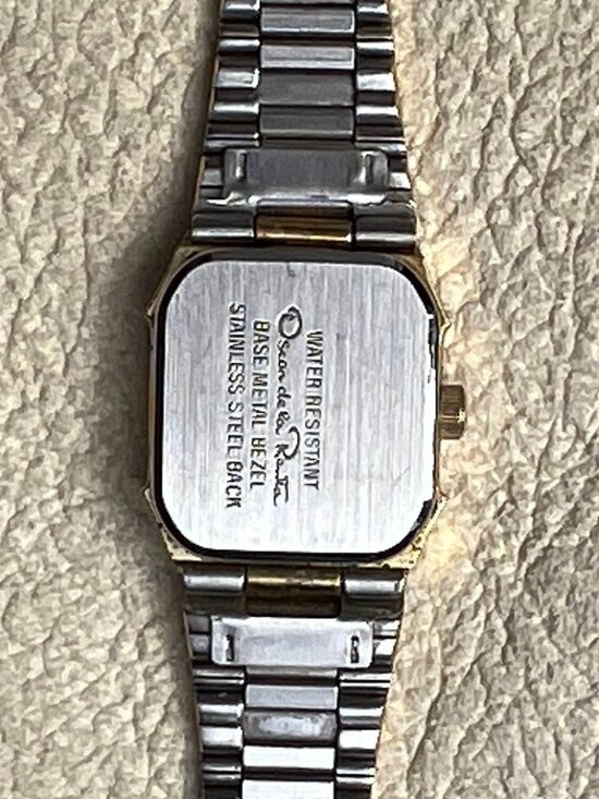 Vtg Oscar De La Renta Watch Women 19mm Gold Tone Diamond Octagon main image 4